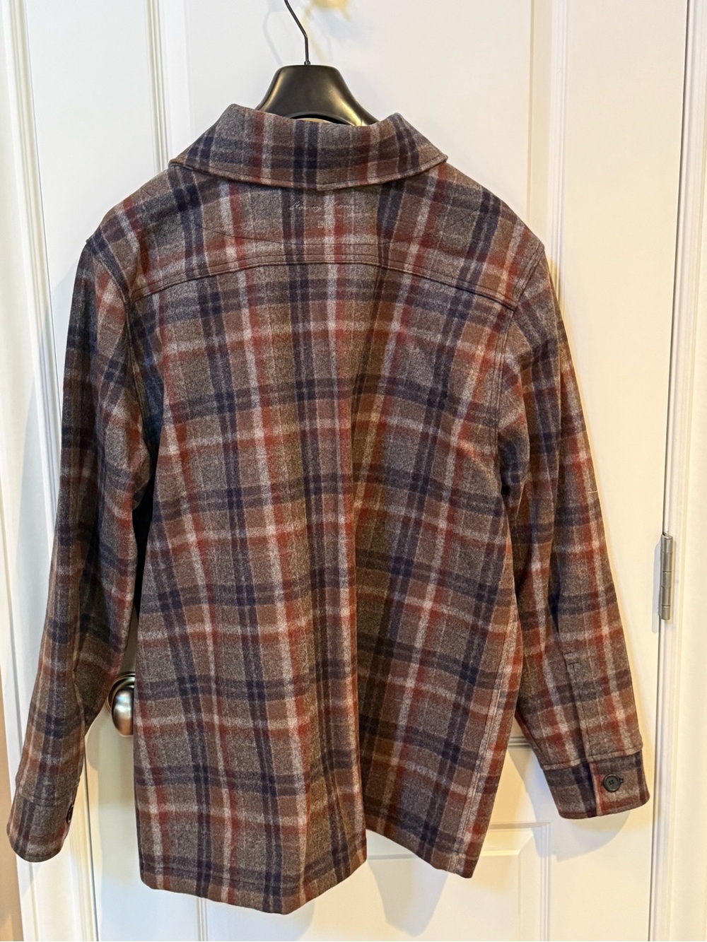 Stonemountain & Daughter Brown Plaid Wool Pea Coat - Picture 2 of 4
